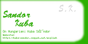 sandor kuba business card